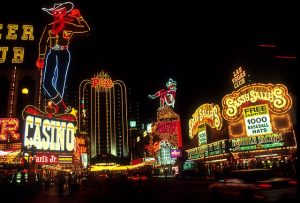 Las Vegas Strip at night. You can find some of the best sports bars in Las Vegas on the Strip