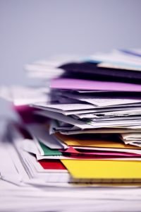 A pile of documents - what not to pack when you move