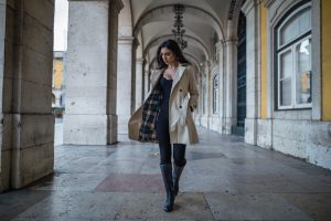 woman walking down the corridor