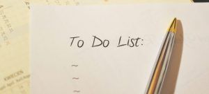 a "to do" checklist