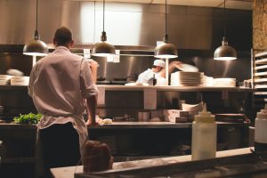 people working in the kitchen