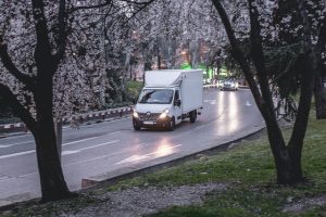 a van in the street 