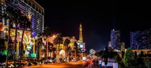 Las Vegas Strip at night, viewed from Henderson.